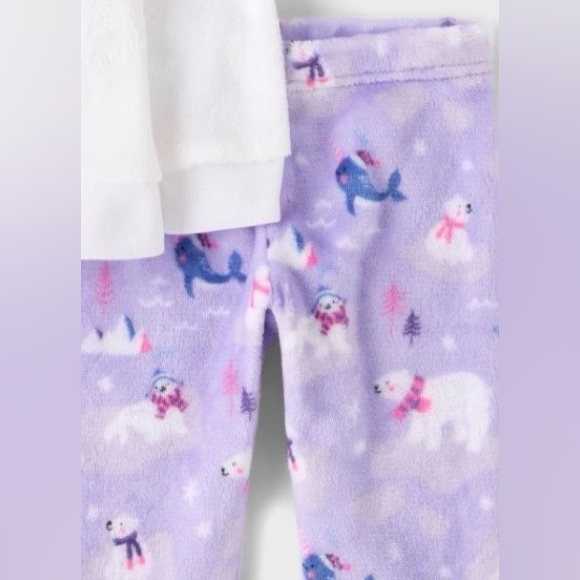 🎄The Children’s Place | Fleece Pajamas | 4T | Purple Bear | Holiday Drop🎄 - Picture 4 of 4